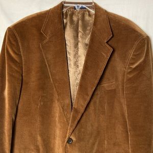 Stafford Corduroy Blazer Jacket 44R Brown Elbow Patch Pockets Button Sports Coat